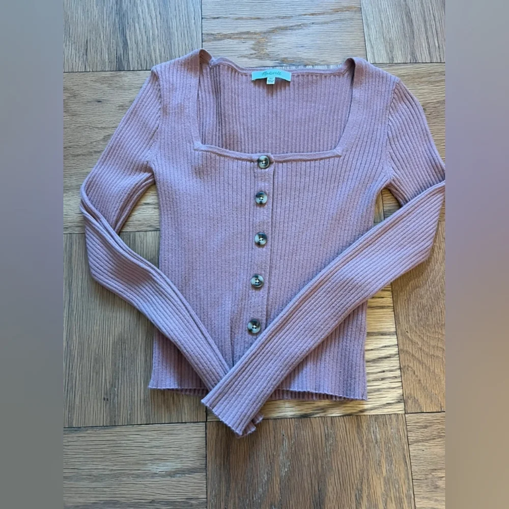 Pink Ribbed Button-Up Women's Top - Picture 2 of 4